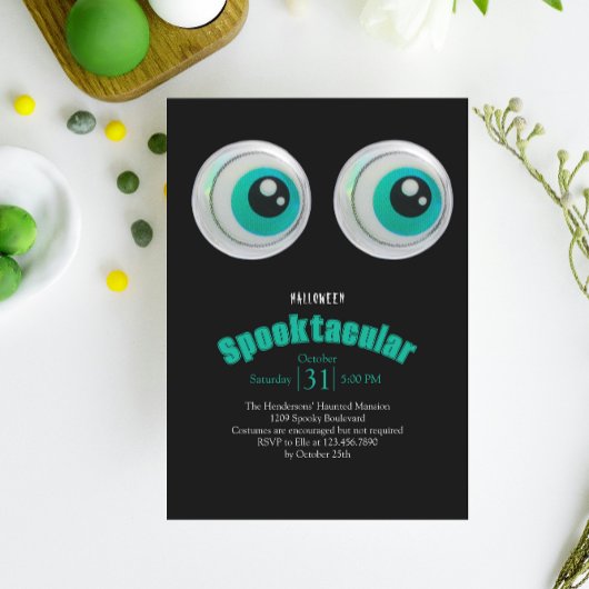 Schwarzer Horror Augen Spooktacular Halloween-Part Karte