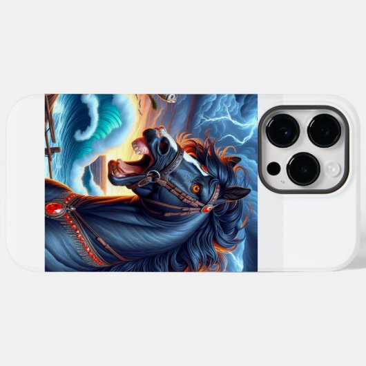 Schwarzer Horse Sturm Case-Mate iPhone Hülle (Rückseite (Horizontal))