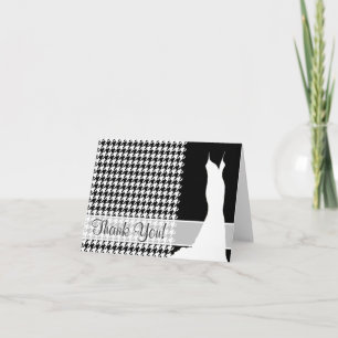 Schwarzer Houndstooth Dankeskarte