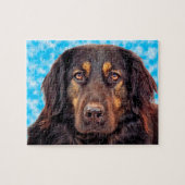 Schwarzer Hovawart Hund. Puzzle (Horizontal)