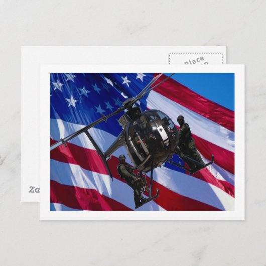 Schwarzer Hubschrauber Postkarte (Vorne/Hinten)