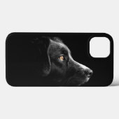 Schwarzer Hund beobachten Case-Mate iPhone Hülle (Rückseite (Horizontal))