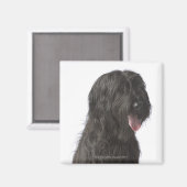 Schwarzer Hund, Briard Magnet (Vorderseite/Rückseite)