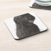 Schwarzer Hund, Briard Untersetzer (Linke Seite)