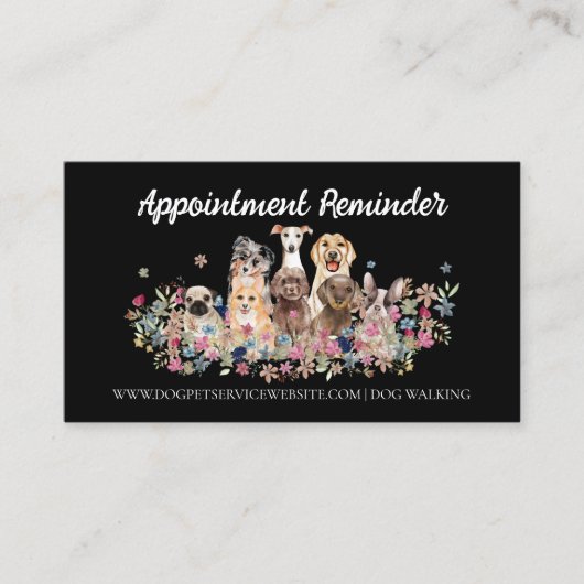 Schwarzer Hund Groomer PetCare Veterinäre Ernennun Visitenkarte (Vorderseite)