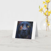 Schwarzer Hund im Geist Karte (Gelbe Blume)