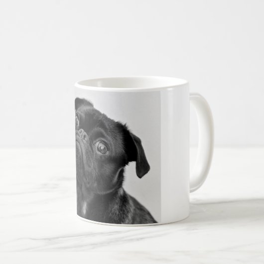 Schwarzer Hund Kaffeetasse (VorderseiteRechts)