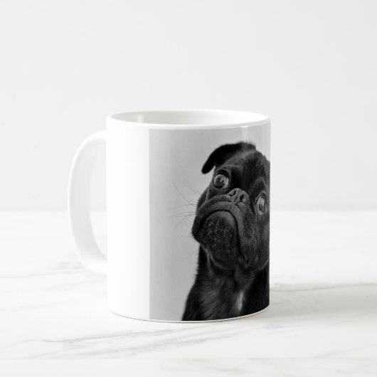 Schwarzer Hund Kaffeetasse (Vorderseite Links)
