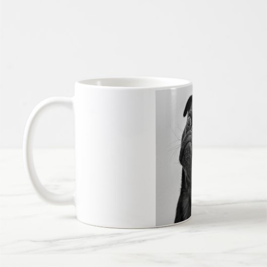 Schwarzer Hund Kaffeetasse (Links)