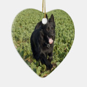 Schwarzer Hund Keramik Ornament (Rechts)