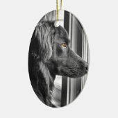 Schwarzer Hund Keramik Ornament (Links)