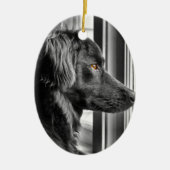 Schwarzer Hund Keramik Ornament (Vorne)