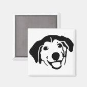 Schwarzer Hund lächeln Magnet (Vorderseite/Rückseite)