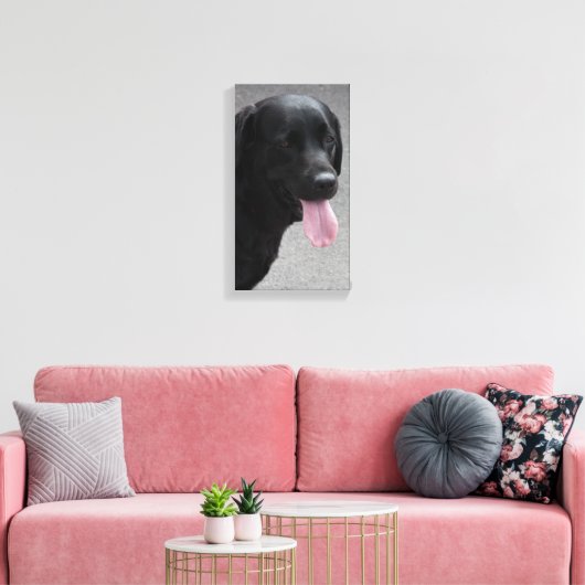 Schwarzer Hund Leinwanddruck (Insitu (Wohnzimmer))