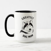 Schwarzer Hund-Mama der besten Hunde-Illustration Tasse (Links)