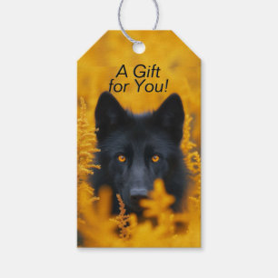 Schwarzer Hund mit Atemberaubenden Goldaugen Geschenkanhänger