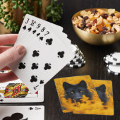 Schwarzer Hund mit Atemberaubenden Goldaugen Spielkarten (In Situ)