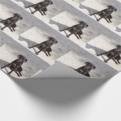 Schwarzer Hund mit bösen Augen Geschenkpapier (Ecke)