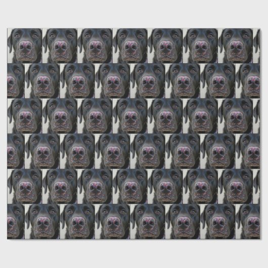 Schwarzer Hund mit Sprinklen an der Nase Geschenkpapier (Flach)