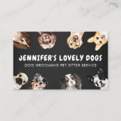 Schwarzer Hund Niedlich kleine Hunde Sitzecke Visitenkarte (Vorderseite)