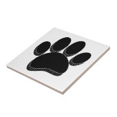 Schwarzer Hund Pawprint Handgezeichnet Fliese (Seite)