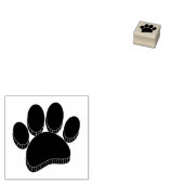 Schwarzer Hund Pawprint Handgezeichnet Gummistempel (Stempel)
