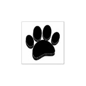 Schwarzer Hund Pawprint Handgezeichnet Gummistempel (Prägung)