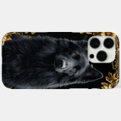 Schwarzer Hund-Portrait Case-Mate iPhone Hülle (Rückseite (Horizontal))