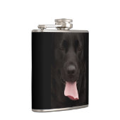 Schwarzer Hund-Portrait Flachmann (Rechts)