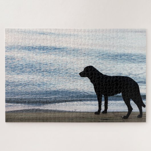 Schwarzer Hund Puzzle (Horizontal)