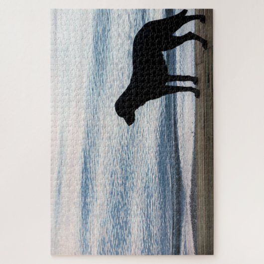 Schwarzer Hund Puzzle (Vertikal)