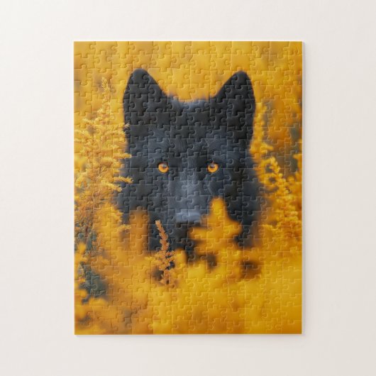 Schwarzer Hund Puzzle (Vertikal)
