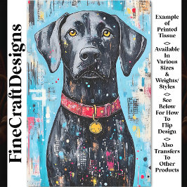 Schwarzer Hund, roter Collar, farbiger Paint Z6 De Seidenpapier