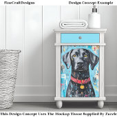 Schwarzer Hund, roter Collar, farbiger Paint Z6 De Seidenpapier