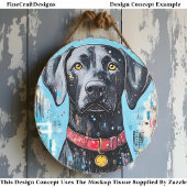 Schwarzer Hund, roter Collar, farbiger Paint Z6 De Seidenpapier