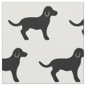 Schwarzer Hund Silhouette Muster Stoff (Nahaufnahme)