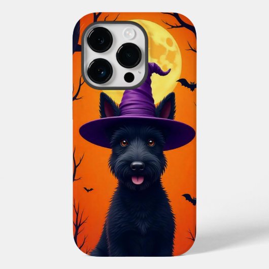 Schwarzer Hund sitzt in einer skurrilen Pose Case-Mate iPhone Hülle (Rückseite)