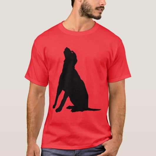 Schwarzer Hund T-Shirt (Vorderseite)