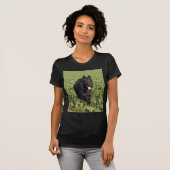 Schwarzer Hund T-Shirt (Vorne ganz)