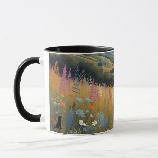 Schwarzer Hund Tasse (Links)