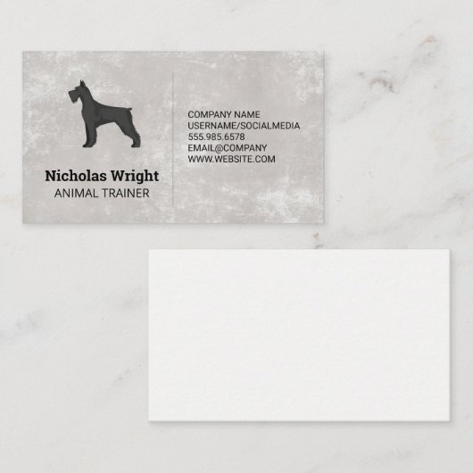 Schwarzer Hund | Tier Visitenkarte (Vorne/Hinten)