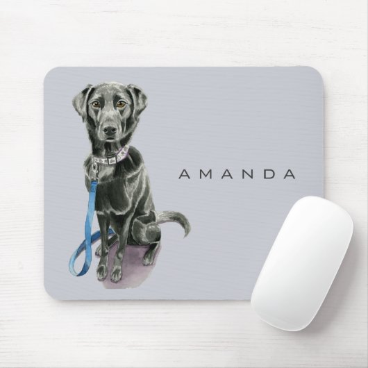 Schwarzer HundeAquarell-Malerei Mousepad (Mit Mouse)