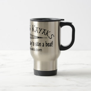 Schwarzer Hundekajak-Reise-Tasse Reisebecher
