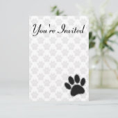 Schwarzer Hundepfau Zeichnend Einladung (Stehend Vorderseite)