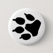Schwarzer Hundetatzen-Druck-Knopf Button (Vorderseite)