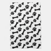 SCHWARZER Hundetatzen und Knochen-individueller Küchentuch (Vertikal)