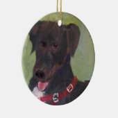 Schwarzer Hundeweihnachtsverzierung Keramikornament (Rechts)