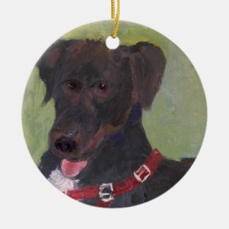 Schwarzer Hundeweihnachtsverzierung Keramikornament