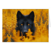 Schwarzer Hundewolf mit Atemberaubenden goldenen A (Vorderseite (Horizontal))