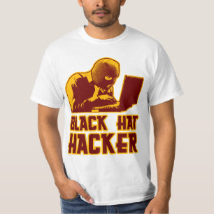 Schwarzer Hut-Hacker T-Shirt
